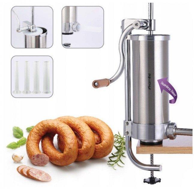 Шприц Ковбасний Вертикальний Сталевий, 3 кг