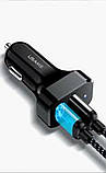 АЗП Usams Travel Car Charger Kit King Tu Series(U35 IP Cable 1M + C13 Dual USB Car Charger) Black, фото 2