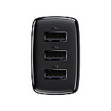 Мережевий зарядний пристрій Baseus Compact  Charger 3U 17W EU Black, фото 3