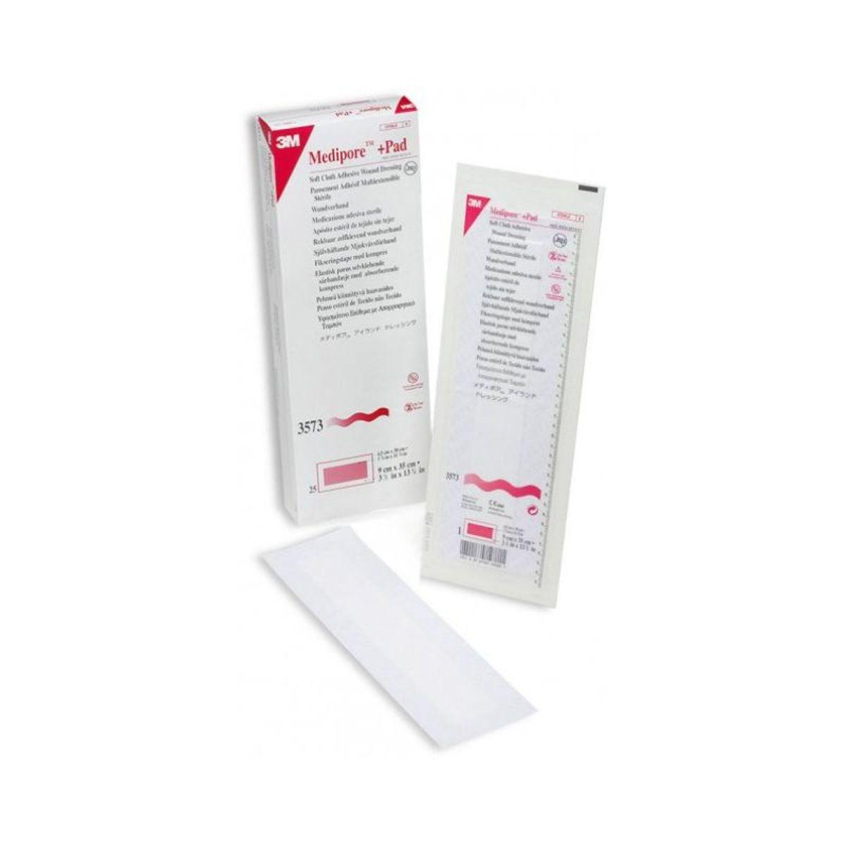 Повязка пластырная Mediporе+Pad 10см х 35см, для закрытия ран, 3M, 1 шт.