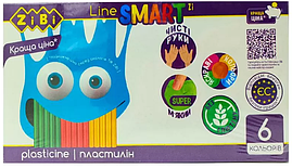 Пластилін "ZiBi" 6 кольорів, 120г., SMART Line