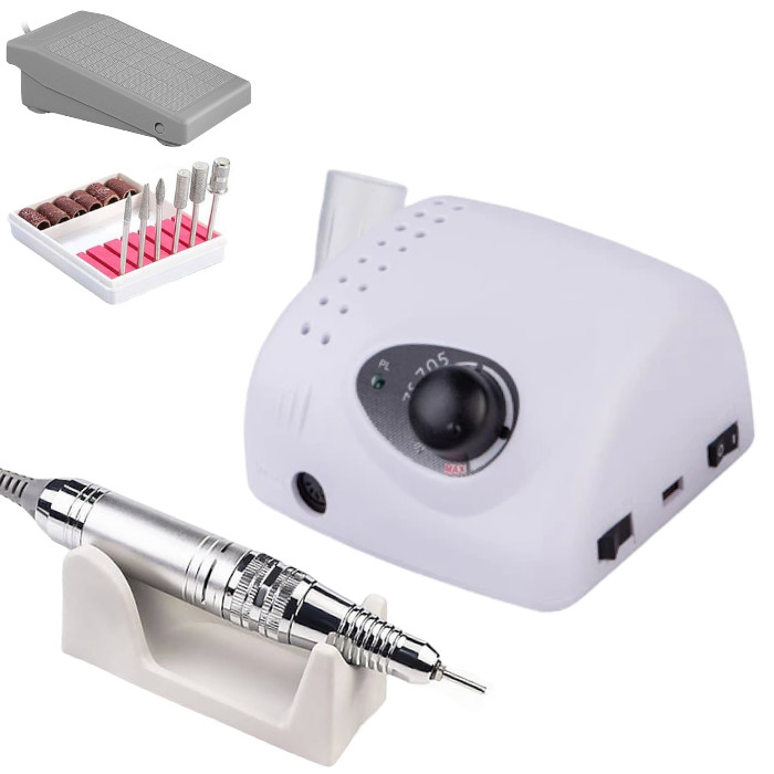Білий професійний фрезер ZS-705 на 70 Вт – 50000 об/хв. для манікюру та педикюру, фото 1