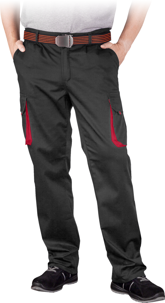 Штани робочі захисні з гумкою на поясі REIS LANDBAX LAND-T BC чорно-червоний, фото 1