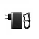 МЗП Baseus GaN5 Pro Fast Charger 2C+U 140W EU Black(With Superior Series Fast Charging Data Cable Type-C to, фото 3