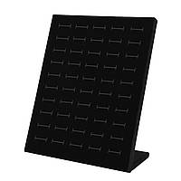 Ювелірна підставка вертикальна під кільця 50 шт. висота 26 см ширина 21 см чорний оксамит люкс якість