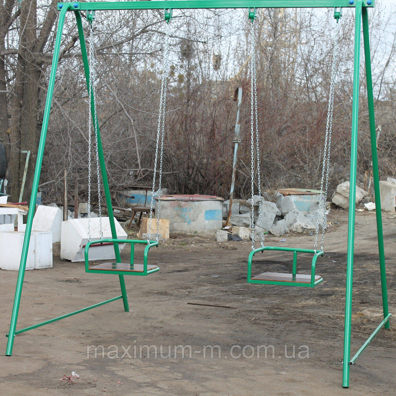 Гойдалка на ланцюгах двомісна вулична для всієї родини.