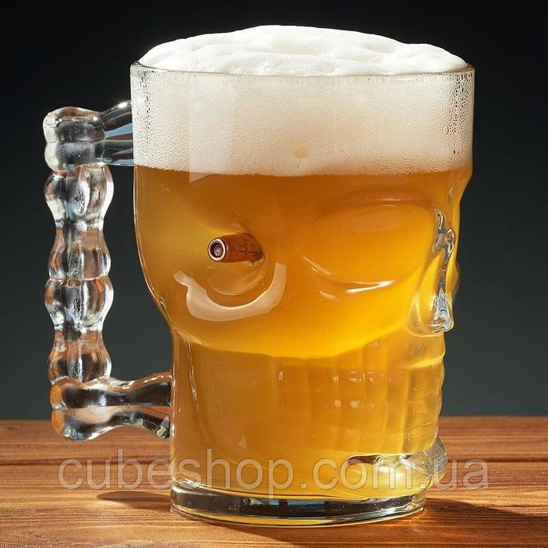 Келих-череп для пива з кулею 7.62 мм