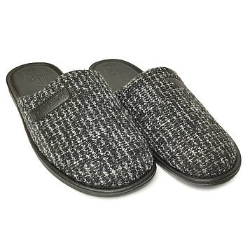 Чоловічі домашні капці Белста рогожка шерсть чорний