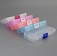 Пластиковый органайзер (контейнер) на 10 ячеек для хранения страз и мелкого декора для маникюра