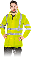 Водонепроницаемая куртка-дождевик из эластичного высокопрочного материала со светоотражающими полосами. 3XL, Желтый