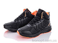 Ботинки мужские "Ok Shoes" 1037 black-orange