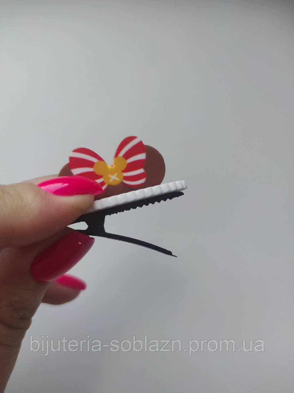 Детские заколочки уточки для волос челки Микки Маус 3 см - фото 2 - id-p1896668788