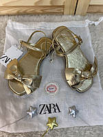 Детские сандалии кожаные золотого цвета Zara оригинал Зара