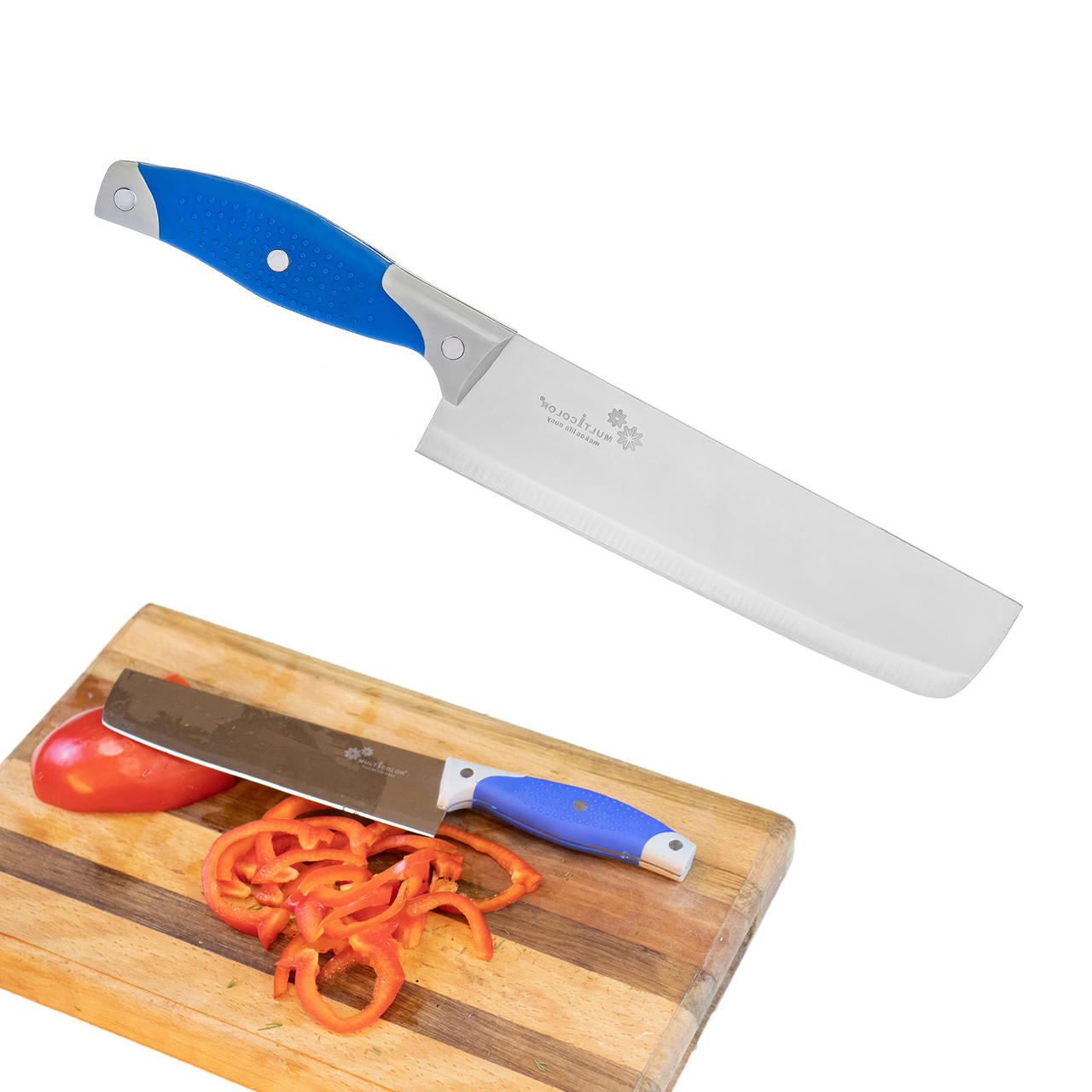 Ніж кухонний овочевий з силіконовою ручкою та тонким прямокутним лезом 31 см