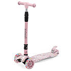 Самокат дитячий триколісний для дівчаток рожевий з підсвічуванням коліс складаний Kidwell Vento Unicorn, фото 2