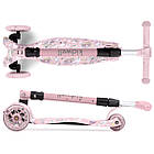 Самокат дитячий триколісний для дівчаток рожевий з підсвічуванням коліс складаний Kidwell Vento Unicorn, фото 6