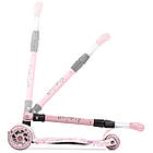 Самокат дитячий триколісний для дівчаток рожевий з підсвічуванням коліс складаний Kidwell Vento Unicorn, фото 7