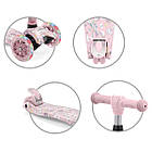 Самокат дитячий триколісний для дівчаток рожевий з підсвічуванням коліс складаний Kidwell Vento Unicorn, фото 8