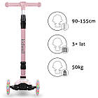 Самокат дитячий триколісний для дівчаток рожевий з підсвічуванням коліс складаний Kidwell Vento Unicorn, фото 9