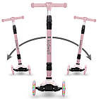 Самокат дитячий триколісний для дівчаток рожевий з підсвічуванням коліс складаний Kidwell Vento Unicorn, фото 10