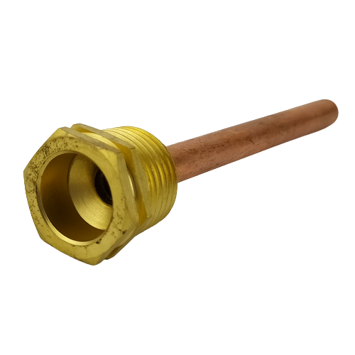 Мідна гільза для датчика температури 1/2", 7х8мм, L=100мм