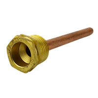 Мідна гільза для датчика температури 1/2", 7х8мм, L=100мм