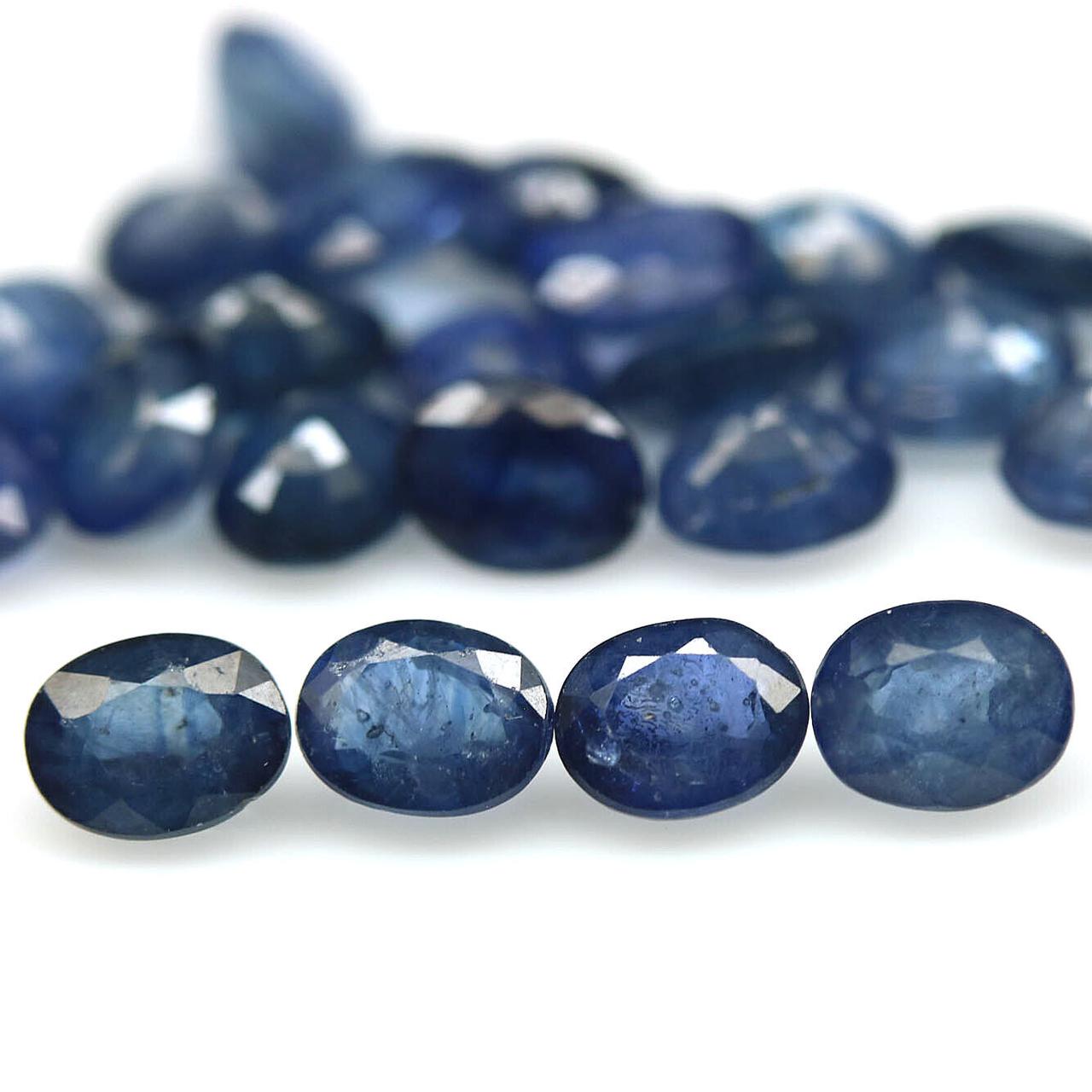 11.77 кт. Природний синій сапфір овал 5х4 мм. 24 штуки