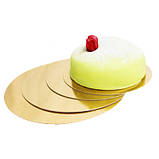 Підкладка кругла з фольгованого картону одноразова під торт Ø 40 см, фото 3