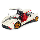 Машинка металева іграшкова Pagani huayra Roadster, Авто Експерт, 1:24, біла, світло, звук, інерція, відкр. двері, 21*5,5*9см., фото 8
