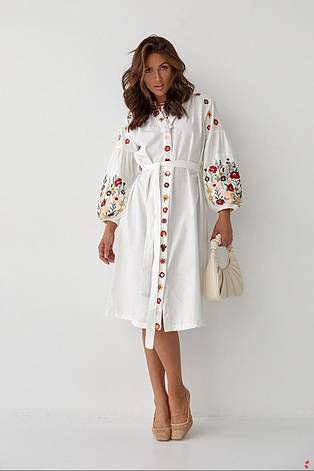 Жіноча сукня вишиванка "Квіткова Fashion", cotton à la linen, фото 1