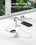 Power Bank з вбудованими кабелями, 10000 mAh USB C Battery Pack (білий) павер банк, фото 4
