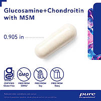 Глюкозамін Хондроїтин із МСМ, Glucosamine Chondroitin with MSM, Pure Encapsulations, 240 капсул BX198, фото 4