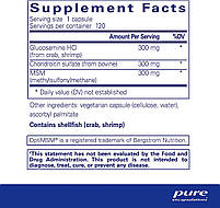 Глюкозамін Хондроїтин із МСМ, Glucosamine Chondroitin with MSM, Pure Encapsulations, 120 капсул BX622, фото 2