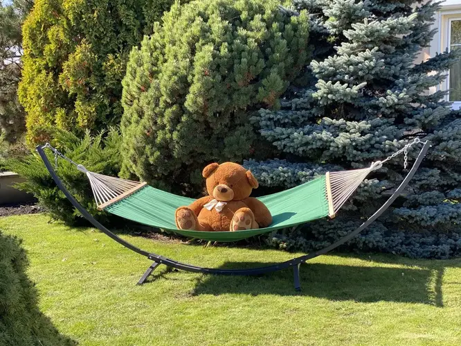 Двухместный гамак с планкой и каркасом XXL 200х150 WCG салатовый (ID ...