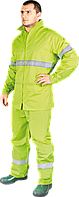 Комплект защищающий от дождя, в набор которого входят брюки до пояса и куртка. 2XL, Желтый
