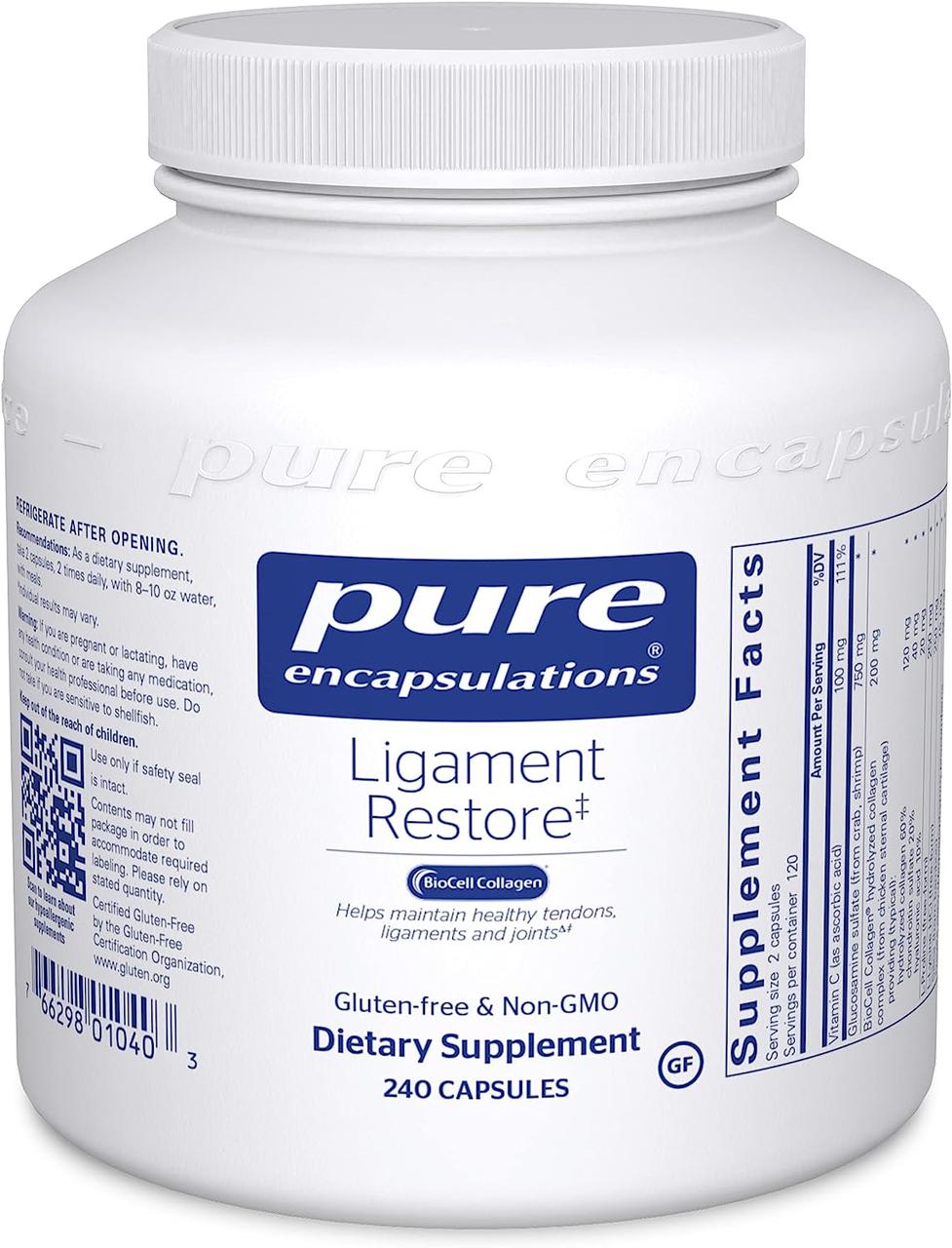 Відновлення зв'язок, Ligament Restore, Pure Encapsulations, 240 капсул BX878