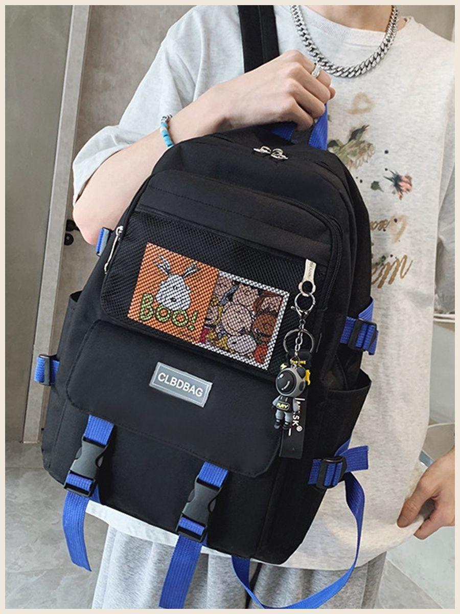 Ранец рюкзак портфель школьный для девочки подростков подростковый 4в1 4 в 1 рюкзак+сумка+пенал набор черный - фото 4 - id-p1896725916