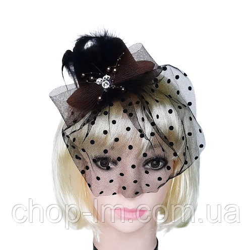 Капелюх жіночий "Коричневі перли"