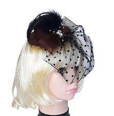 Капелюх жіночий "Коричневі перли", фото 3