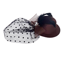 Капелюх жіночий "Коричневі перли", фото 4