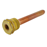 Мідна гільза мідна для датчика температури 1/2", 10х11мм, L=100мм