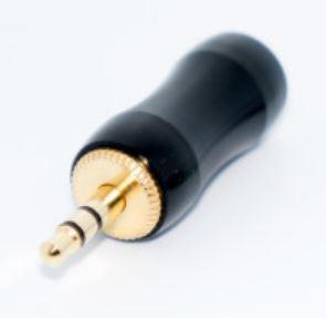Штекер 3,5мм стерео, метал. корпус, gold, чорний