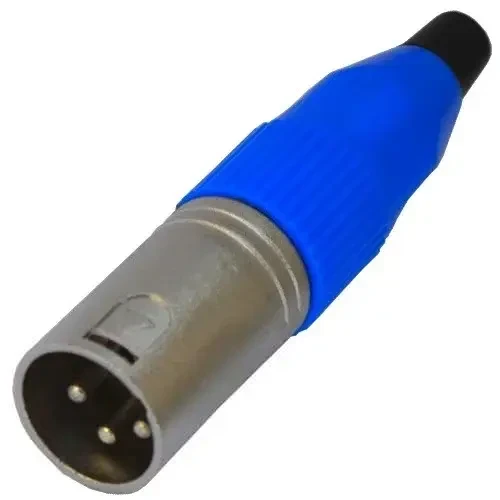 Штекер CANON (XLR) 3pin, під шнур, синя гайка