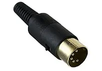 Штекер DIN 5pin 45% під шнур,корпус пластик