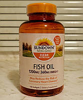 Омега 3 Sundown Fish oil 1200 mg 100 капсул рыбий жир фиш оил жирные кислоты