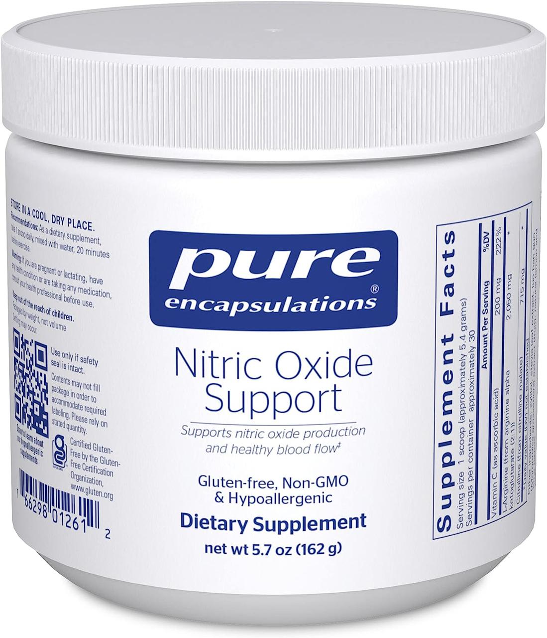 Підтримка оксиду азоту, Nitric Oxide Support, Pure Encapsulations, 162 грами BX309
