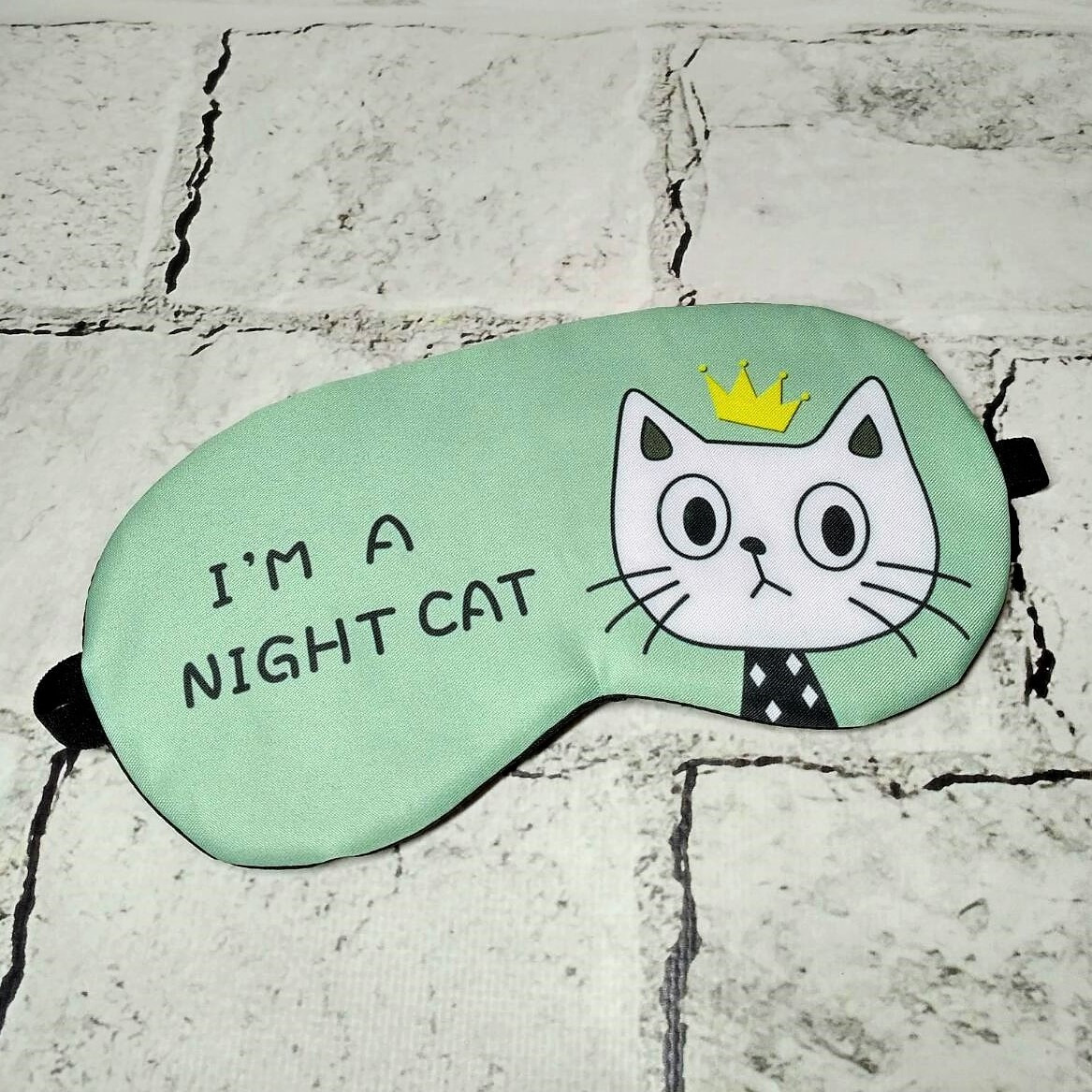 Маска для сну Кішка зелена Night cat