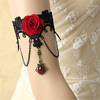 Винтажный кружевной браслет на плечо, предплечье "Красная Троянда" Aushal Jewellery