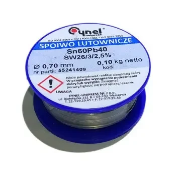 Припій Cynel Sn60Pb40-SW26 0.7мм, 100г.