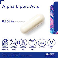 Альфа-ліпоєва кислота 100 мг, Alpha-Lipoic Acid, Pure Encapsulations, 120 капсул BX621, фото 3